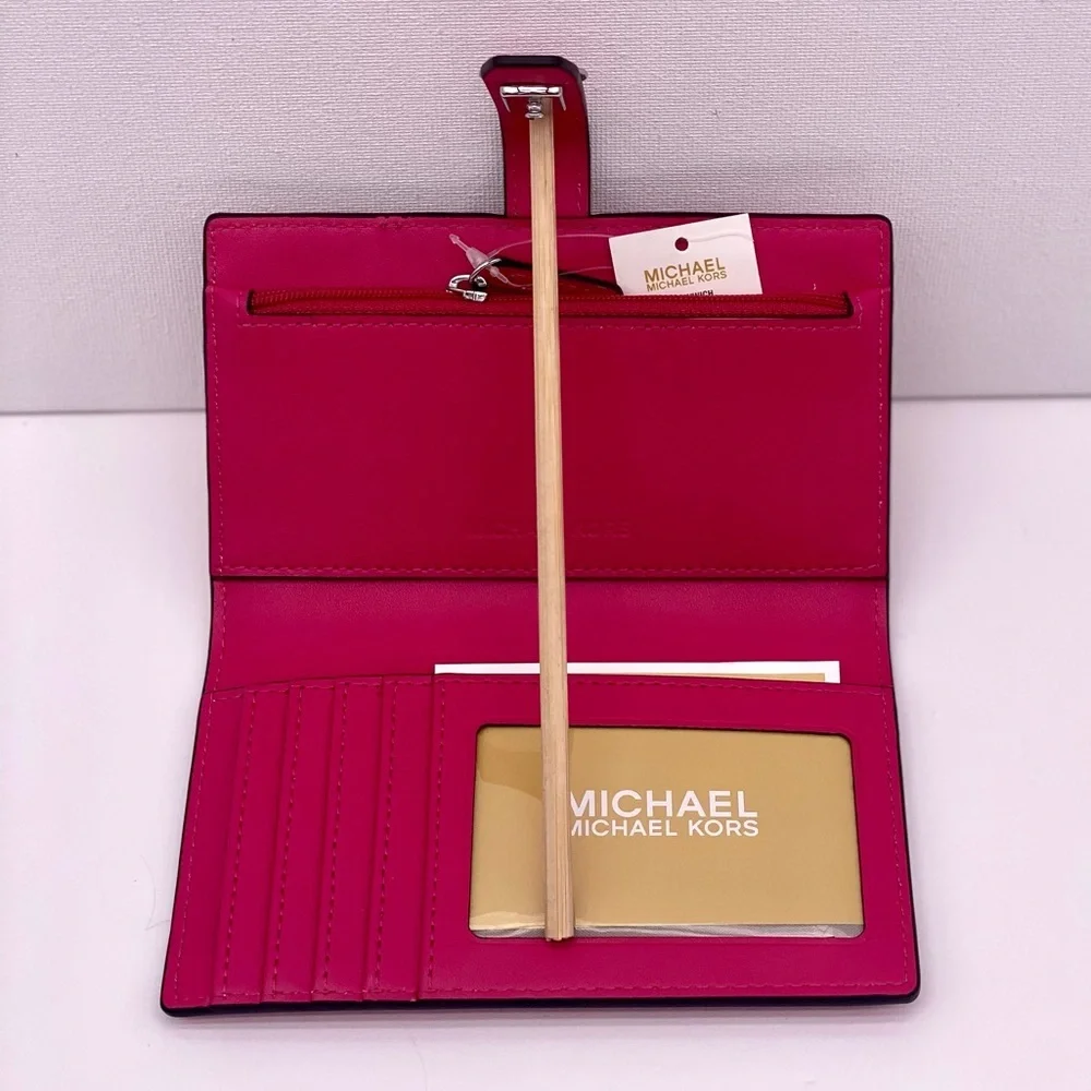 Michael Kors Greenwich Medium Signature Logo Wallet Dragonfruit Multi